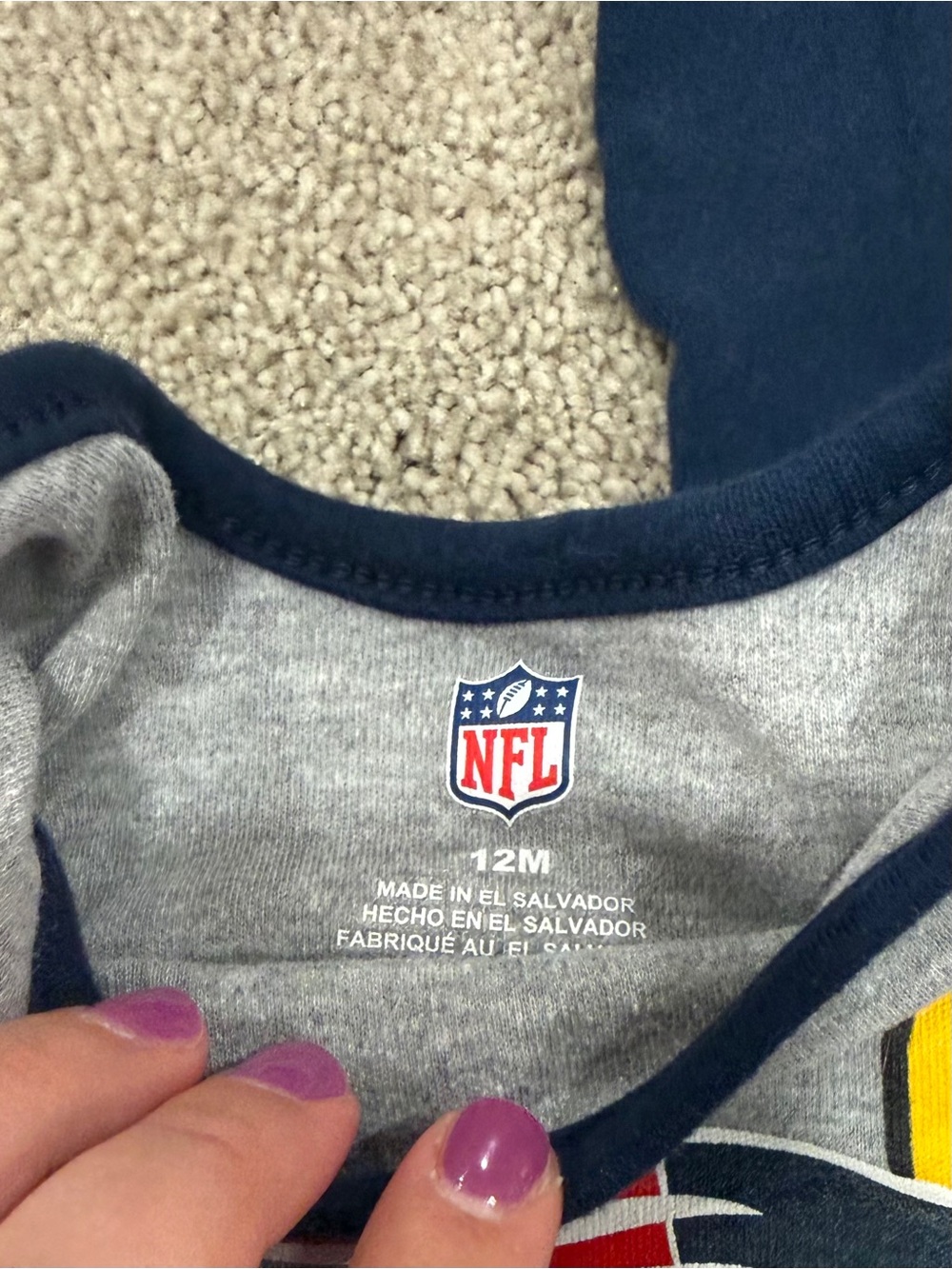 Set of 3 NFL Patriots Bodysuits- Size 9-12 months - Picture 2 of 5